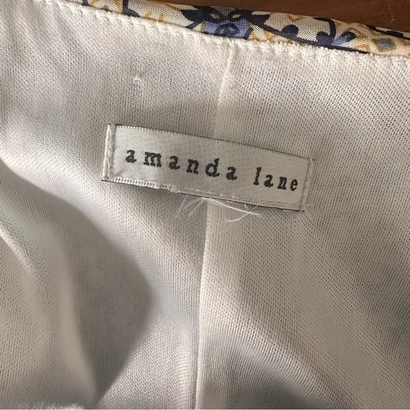 Amanda Lane Cream and Blue Floral Tiered Maxi Dress - Picture 5 of 8